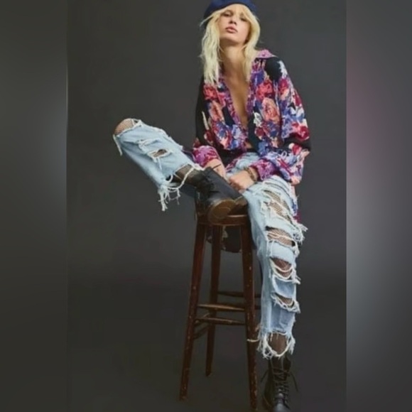 Free People “Brunch A Bunch” Floral Tunic Top 🌸 medium - Picture 6 of 9